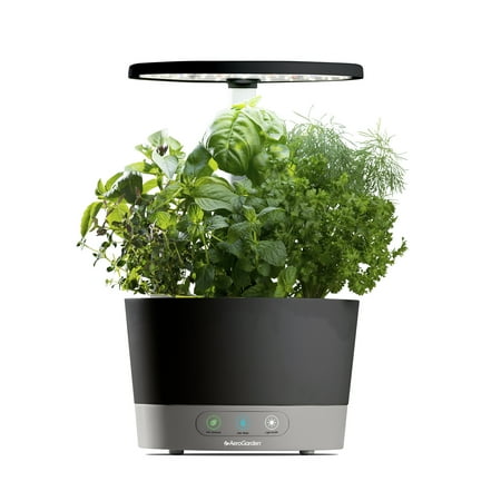 AeroGarden Harvest 360, Black with Gourmet Herbs Seed Kit