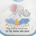 thumbnail image 4 of Inktastic My Safta Loves Me to the Moon and Back Elephant Family Boys or Girls Baby Bib, 4 of 4