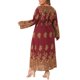 thumbnail image 3 of Vestido Maxi Boho de Talla Grande para Mujer Agnes Orinda, Cuello Redondo, Manga Larga, Cinturón, Casual, Corte A, Fluido, Talla 1X, Burdeos, 3 of 6