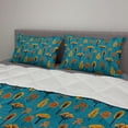 thumbnail image 2 of Tropical Comforter & Sham Bedding Set, Print of Exotic Botanical Autumn Trees Doodle Style Fall Season, 3 pcs Duvet Set Microfiber Filling Quilt, 5 Sizes, Orange Petrol Blue, by Ambesonne, 2 of 4