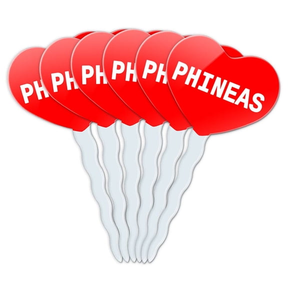 Phineas Heart Love Cupcake Picks Toppers - Set of 6