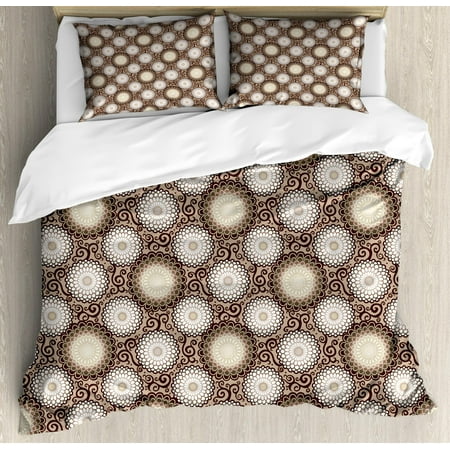 Floral Duvet Cover Set King Size Contrasting Pattern Of Abstract