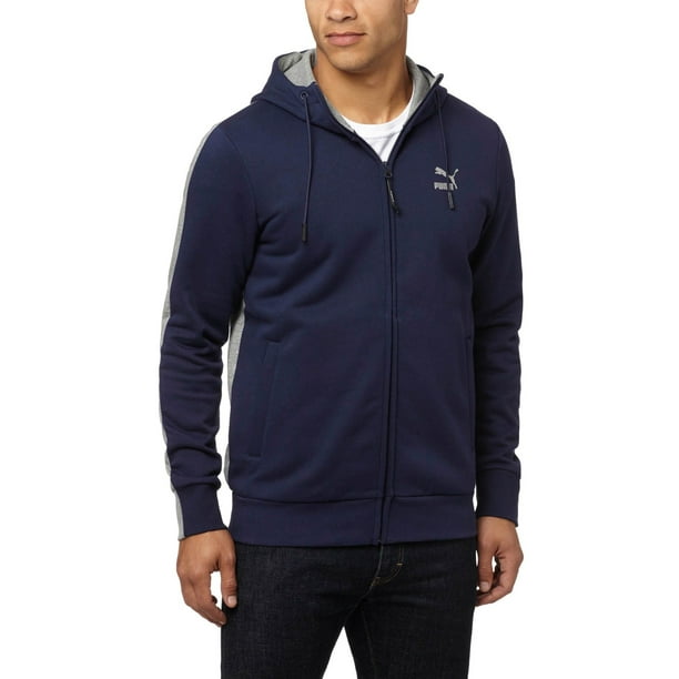 argument gehandicapt schedel Puma Evo Core Full Zip Men's Hoodie Navy Blue/Grey 571638-08 - Walmart.com