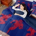 thumbnail image 4 of jejeloiu Football Gamer Silhouette 7-Piece Twin Bedding Sets,Rugby Ball Games Bedding Comforter Set For Boys Teens Reversible, 4 of 8