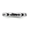 thumbnail image 4 of 925 Sterling Silver Stackable Expressions Black Enamel Hope Ring Size: 7; for Adults and Teens; for Women and Men, 4 of 5