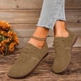 thumbnail image 4 of Womens Leather Sneakers Wide Toe Box Oxfords Flats Dressy Comfortable Round Toe Non Slip Business Work Loafers Retro Casual Lace up Soft Soled Cushion Lightweight Shoes Brown 7, 4 of 6