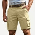 thumbnail image 5 of XFeng Men Black Cargo Shorts Zipper Button Pockets Loose Knee‑Length Casual Outdoor Shorts, 5 of 6