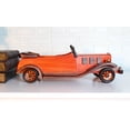 thumbnail image 4 of Hand Made Wood Retro Antique Style Orange Convertible Car Wine Holder Figurine, 4 of 8