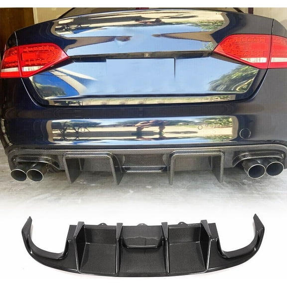 S4 Carbon Fiber Rear Bumper Lip Diffuser fits for Audi S4 B8 2008-2012 Rear Bumper Cover Lower Lip Spoiler