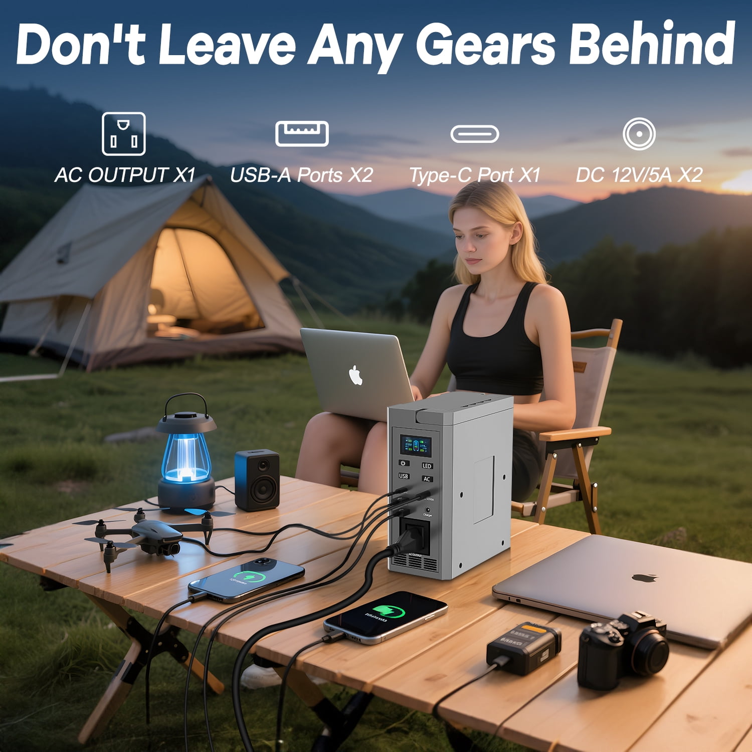 UNTIMATY 300W Portable Power Station 296Wh 81000mAH Outdoor Solar Powered Generator Quick Charge 110V AC DC Ports Emergency Lithium Battery