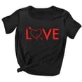 thumbnail image 2 of Blouse d'Été Grande Taille à Manches Courtes pour Femmes Mode Femmes T-shirt à Manches Courtes Imprimé de la Saint-Valentin Hauts Graphiques Fantaisie T-shirt à Col en V Femmes en Liquidation, 2 of 3