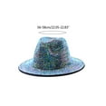 thumbnail image 3 of Rhinestone Fedora Hat Woman Handmade Bright Rhinestone Top Hat Fall Winter Wide Brim Panama Hat Men Nightclub Hat, 3 of 5