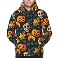 thumbnail image 2 of Bingfone Halloween Skull Men's Drawstring Hoodie Long Sleeve Pocket Sweatshirts-Large, 2 of 6