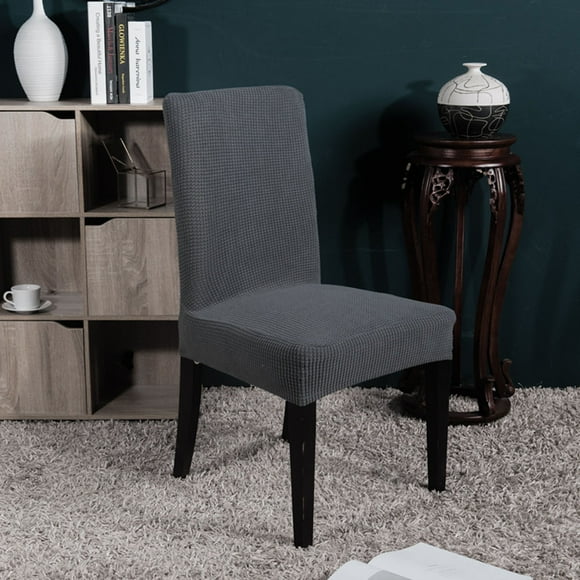 UPGRATOR 6Pcs Grey Fabric Chair Covers For Wedding Banquet Party Meeting Ceremony Home Office Full Cover