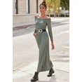 thumbnail image 3 of LASCANA Women's Ruched Maxi Dress Ruching, 3 of 5