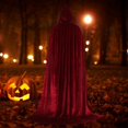 thumbnail image 2 of Cape à Capuche en Velours Longue Robe Cape de Sorcière Costume d'Halloween 150cm Rouge Vin, 2 of 7