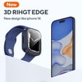 thumbnail image 3 of KOMI 2 Pack 2 in 1 Waterproof Case for Apple Watch Series SE SE2 6 5 4 44mm, Straight Edge PC Front & Back Bumper with Tempered Glass Screen Protector 360 Protective Cover for iWatch 44mm, Black/Blue, 3 of 5