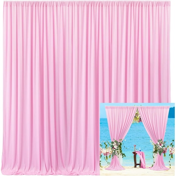 Pink Backdrop Curtain 2 Panels for Wedding Birthday Party Decoration Photography Props Baby Shower Engagement