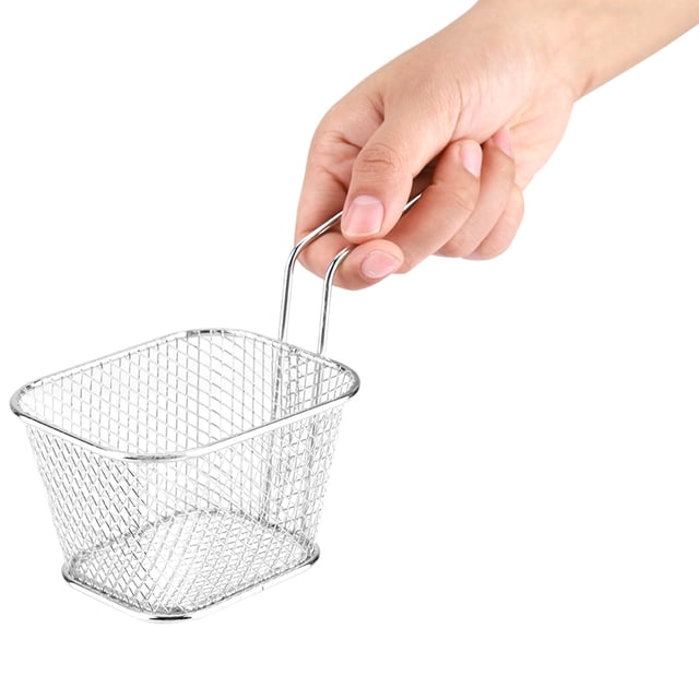 Practical Fry Basket Handle, Anti-Rust Mini Net Strainer, Corrosion- For Cafe, Restaurant Or Your Home Use French Fries, Onion Rings