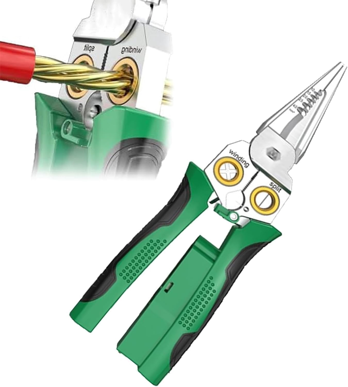7 in 1 Multi-Function Wire Stripping Pliers, 2024 New Multi-Functional Wire Stripper Scissors, Professional Wire Stripping Tool Electrical Pliers for Stripping Cutting Crimpin