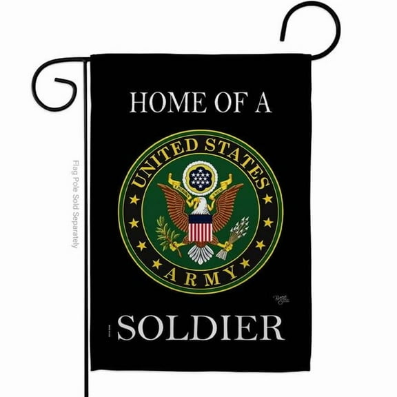 Breeze Decor  Home of Army Soldier Garden Flag Armed Forces 13 x 18.5 in. Double-Sided Decorative Vertical Flags for House Decoration Banner Yard Gift