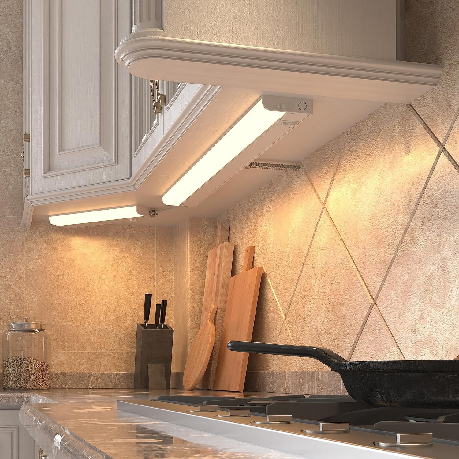 30-inch Hardwired Only LED Under Cabinet Lighting, Soft White(3000K), Dimmable, Matte White Finished, ETL Listed