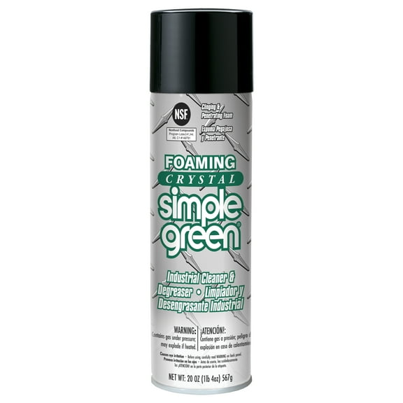 Simple Green Foaming Crystal Industrial Cleaner; Degreaser, 20 oz Aerosol, 12/Carton