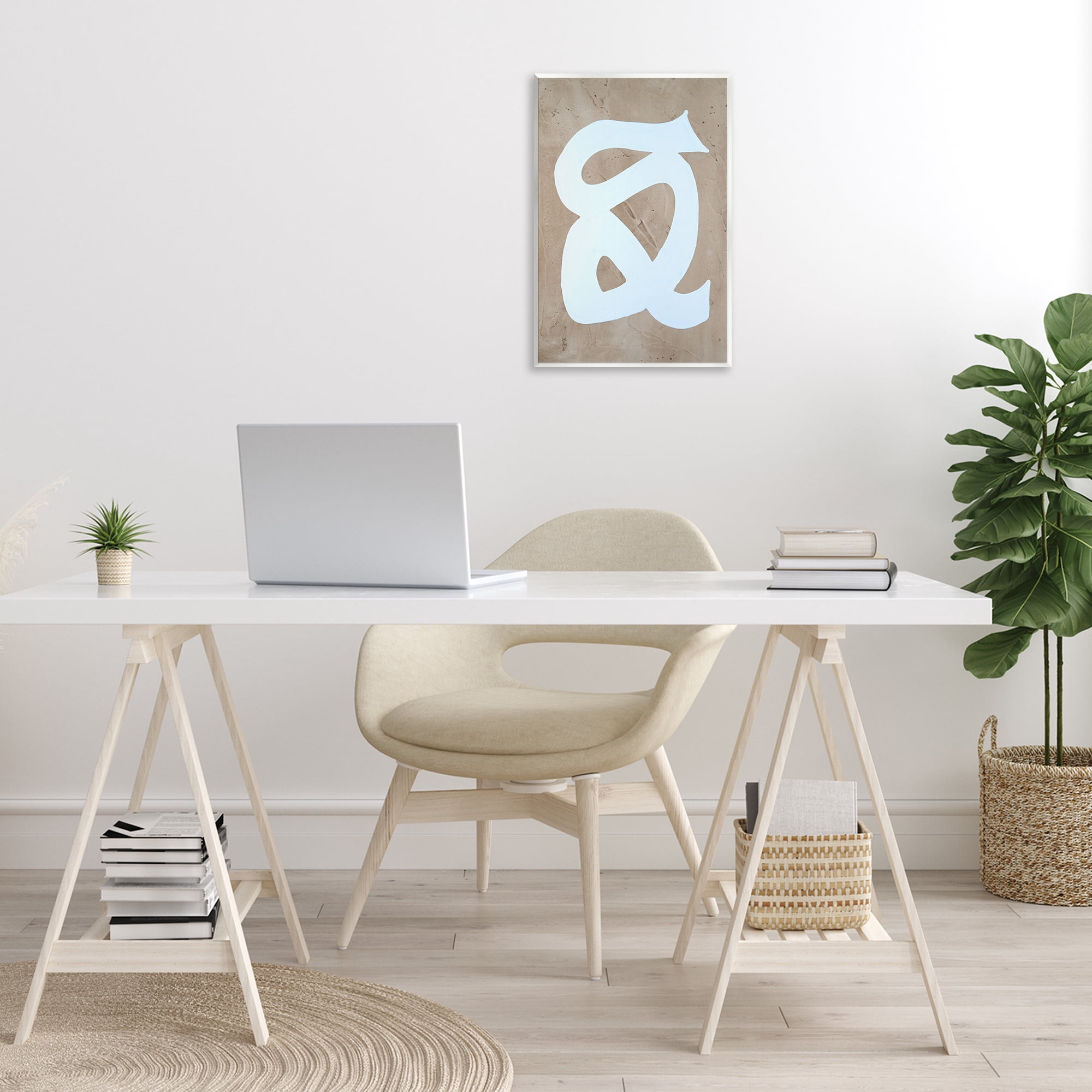 Stupell Industries Modern Swirl on Beige Abstract Painting Unframed Art Print Wall Art, 13 x 19