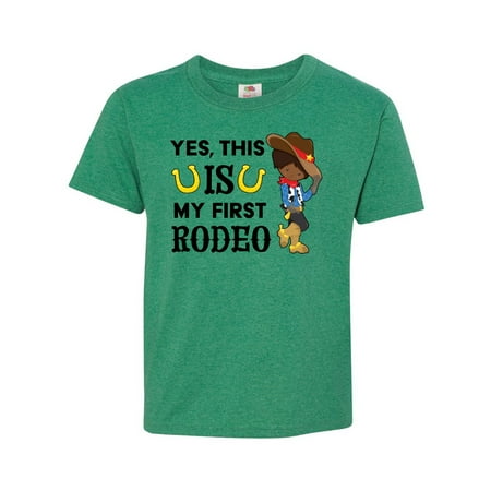 

Inktastic Yes this IS my First Rodeo- cowboy in hat and boots Youth T-Shirt