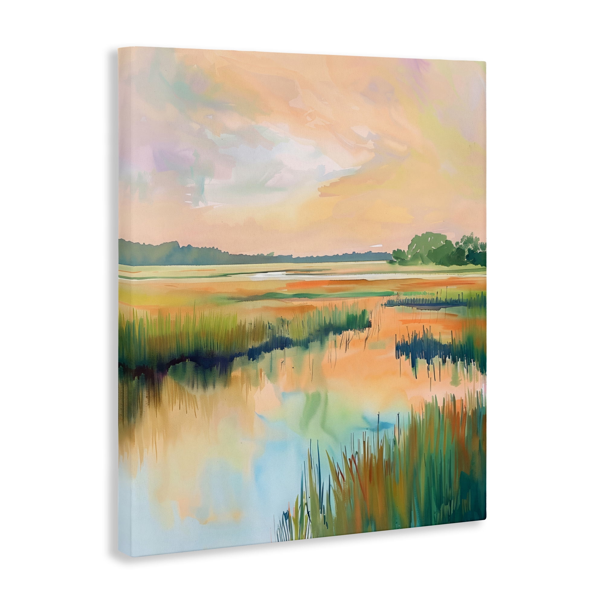 Stupell Industries Marsh Sunset over Tranquil Stream Canvas Wall Art, design by LSR Design Studio