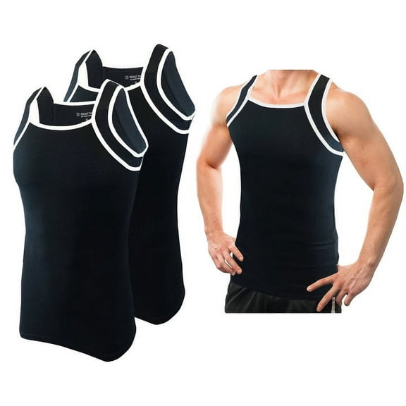 Different Touch 2 Pack Contrast Color G-Unit Tank Tops Muscle Rib Men Adult