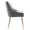thumbnail image 3 of WestinTrends Carlo Upholstered Velvet Accent Chair with Gold Metal Legs, Gray, 3 of 8