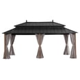 thumbnail image 3 of Sunjoy 20x12 Outdoor Gazebo, Steel Hardtop Clearance Gazebo with Curtain and Netting ,Kingston Series, 3 of 18