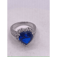 thumbnail image 2 of Foreverhearts - Heart Shape 4.00 Carat Certified Natural Blue Sapphire & Diamond Engagement Anniversary Ring Hallmarked 14K Solid White Gold Real Diamond Wedding Ring All Size, 2 of 8