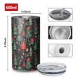 thumbnail image 4 of 20oz Coffee Tumblers Dark Christmas Tree and Gift Pattern Stainless Steel Vacuum Insulated Travel Tumbler Coffee Cups Mug with Lid and Straw with Cleaning Brush for Cold & Hot Drinks, 4 of 5