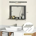 thumbnail image 3 of Gymax Bathroom Mirror w/ Shelf 23.5'' x 17.5'' Rectangle Wood Frame Vanity Mirror Gray, 3 of 9