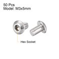 thumbnail image 2 of Unique Bargains M3x5mm Machine Vis Hexagonale Vis à Tête Ronde 304 Fixations en Acier Inoxydable Boulons 50 pcs, 2 of 3