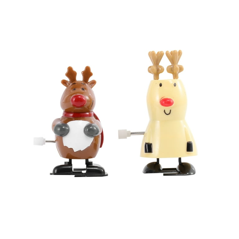 6pcs Christmas Clockwork Toys Funny Santa Snowman Elk Tree Walking