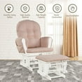 thumbnail image 6 of DORTALA Baby Glider Rocker with Ottoman, Multi-Position Glider with Cleanable Upholstered, Smooth Rocking Motion, Nursery Glider & Ottoman Sets for Nursing Baby, Reading, Pink, 6 of 9