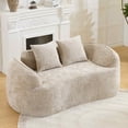 thumbnail image 4 of Timbernest 66" Chenille Curved Sofa, Boneless 2 Seater Cloud Sofa for Small Spaces, Light Khaki, 4 of 12