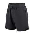 thumbnail image 3 of Men's Casual Shorts for Spring and Summer Solid Color Zipper Pocket Slit Trousers with Drawstring Tie Rope Five-Pocket Design Comfortable Everyday Wear, 3 of 4