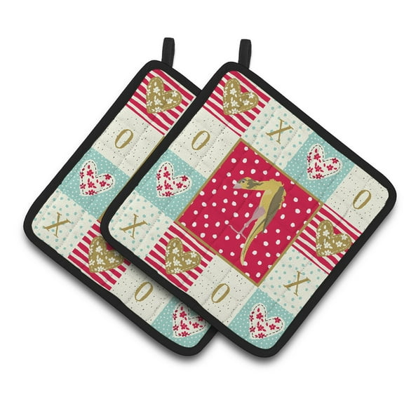 Carolines Treasures CK5503PTHD Jibso Canary Love Pair of Pot Holders, Red, 7.5HX7.5W, multicolor