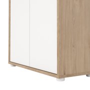 Tvilum Sign 3 Shelf Bookcase with Doors and Adjustable Storage in White and Hickory