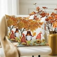 thumbnail image 3 of DaShan Fall Thanksgiving Throw Pillow Covers 16x16 Set of 2,Gnomes Pumpkins Linen Pillows Case for Bedroom Sofa Couch, 3 of 6