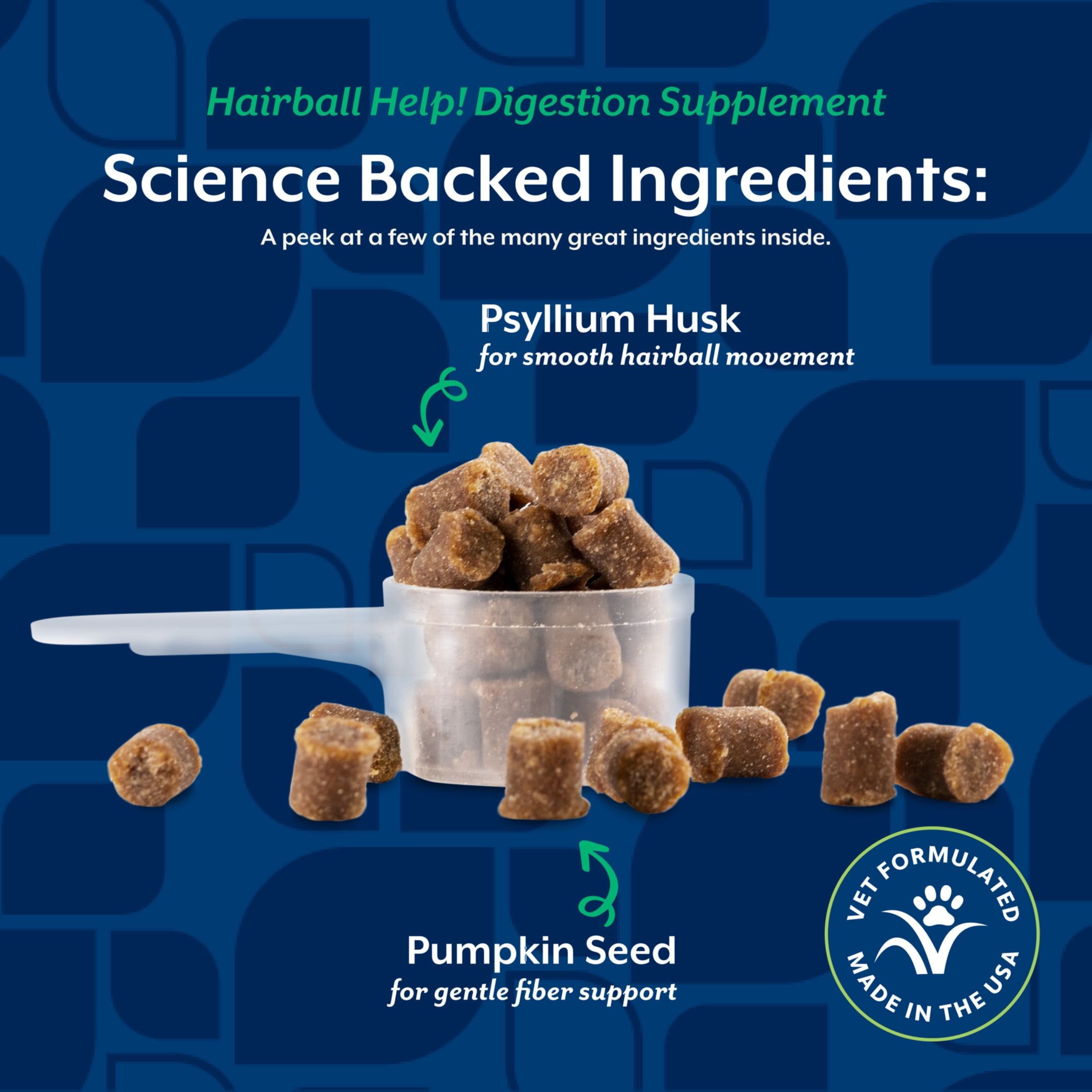 NaturVet Hairball Help! Scoopable Tiny Bite Supplements for Cats, Salmon Flavor, 5.5 oz Bag