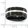thumbnail image 6 of Edward Mirell Titanium Black Ti & Sterling Silver Inlay 10mm Band EMR138, 6 of 6