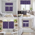 thumbnail image 6 of Purple Halloween Kitchen Curtains Sets for Windows 36 Inch Length, Horror Spooky Skull Floral Vintage Rod Pocket Window Treatments Tier Curtains and Valances Set for Bedroom/Bathroom, 6 of 8