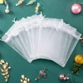 thumbnail image 5 of 100Pcs Organza Bags Organza Gift Bags Small Bags for Jewelry Drawstring,Drawstring Gift Bags,Small Mesh Bags Drawstring,Mesh Gift Bags Drawstring ,Christmas Drawstring Organza Gift Bags 4x6 in White, 5 of 8