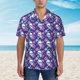 thumbnail image 2 of Fotbe Skull Flower Camisa Hawaiana para Hombre Unisex – Camisa Casual de Verano con Botones de Manga Corta de Algodón y Lino,Small, 2 of 7