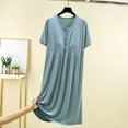 thumbnail image 2 of ZKCCNUK Plus Size Nightgowns for Women Women Blouse Plain Casual Round-Neck Regular Short Sleeve Long Sleepshirts M, 2 of 7